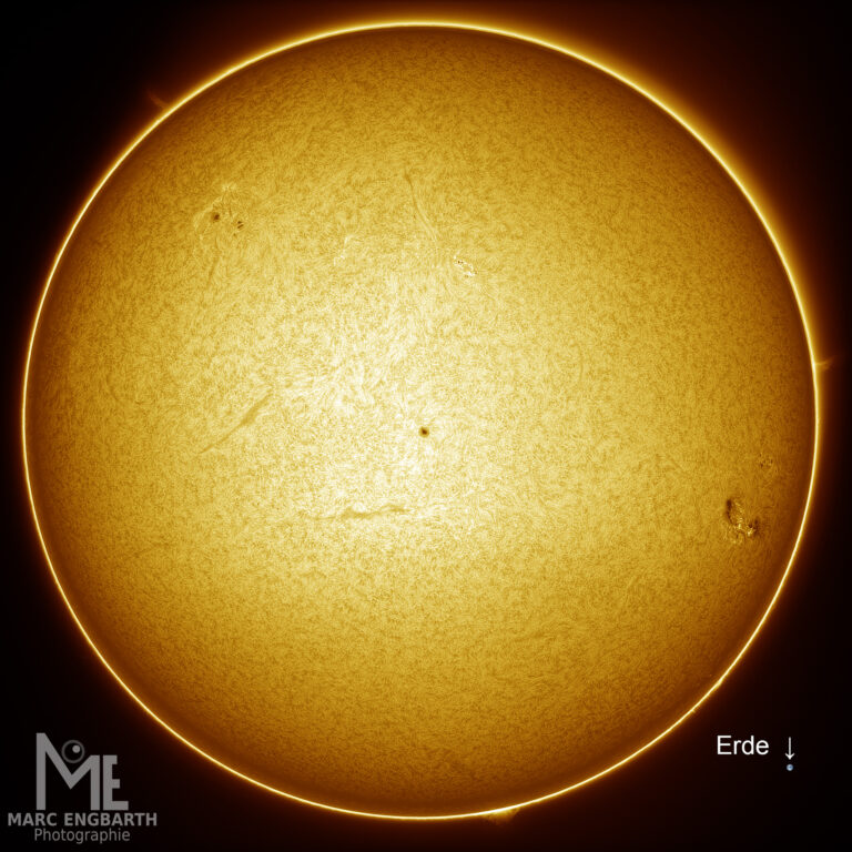 Unsere Sonne vom 12.04.2025 Als Größenvergleich habe ich …